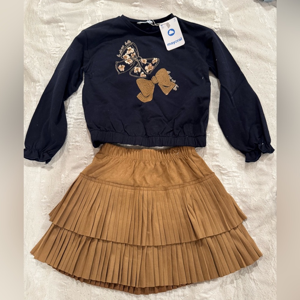 Mayoral pleated skirt set